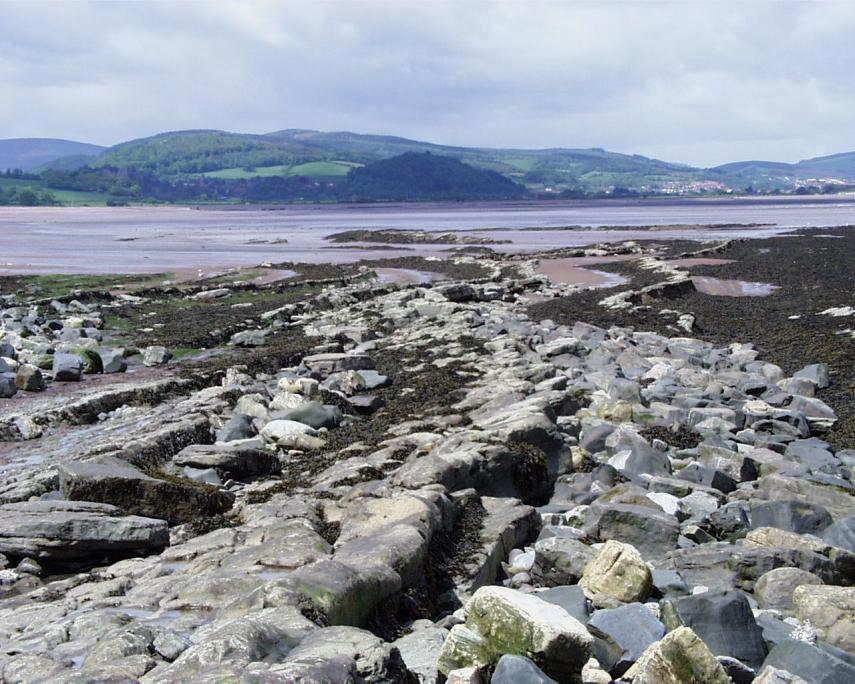 Stratified Rocks at Blue Anchor, Somerset, England, Great Britain