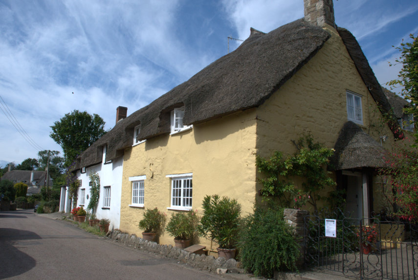 Thatched Cottages, Chideock, Dorset, England, Great Britain