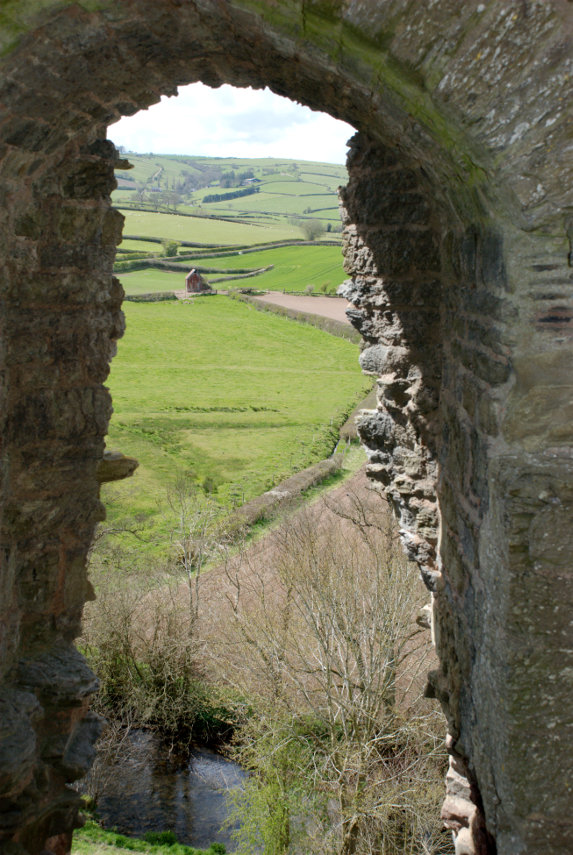 The River from Clun Castle, Clun, Shropshire, England