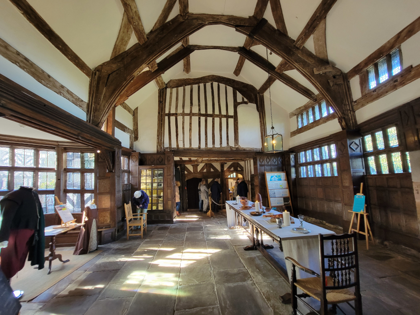 The Great Hall, Little Moreton Hall, Congleton, Cheshire, Great Britain