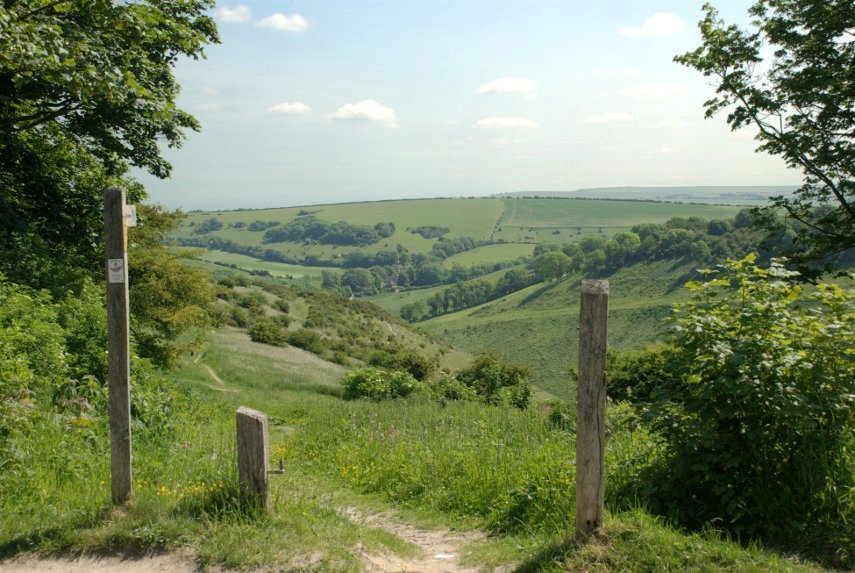 View across the Devil's Dyke, Sussex, England, Great Britain