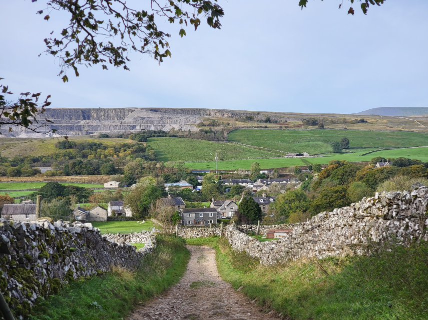 Horton-in-Ribblesdale from the Pennine Way, Yorkshire, England, Great Britain