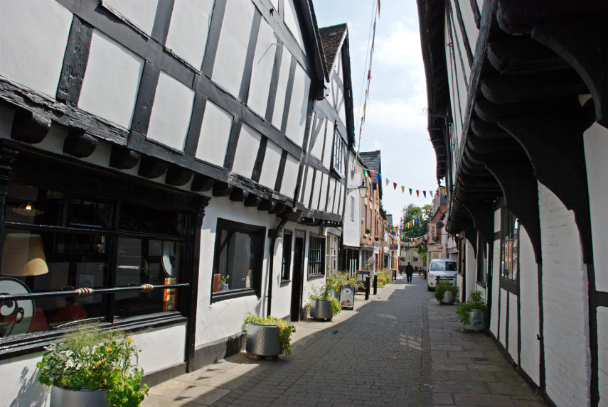 Half-timbered buildings, Leominster, Herefordshire, England, Great Britain