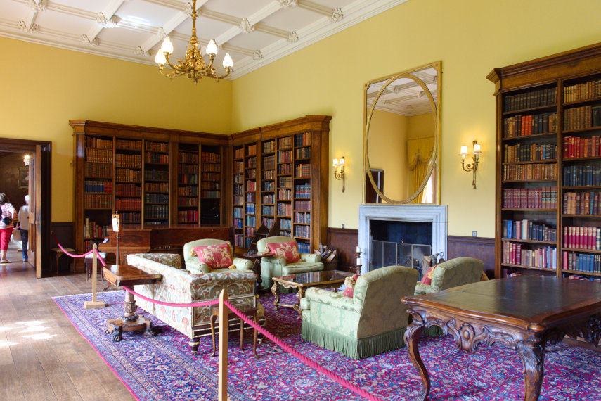 The Library, Hampton Court Castle, Herefordshire, England, Great Britain