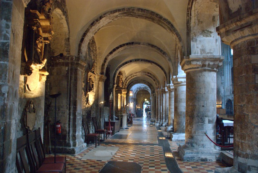 South Aisle, Church of St. Bartholomew the Great, Barbican, London, England, Great Britain