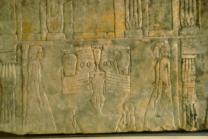 Relief Carving on stone, Petrie Museum of Egyptian Archaeology, St. Pancras, London, England, Great Britain