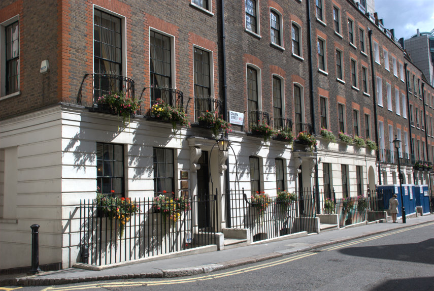 Georgian Terraced Houses in Craven Street, Strand, London, England, Great Britain