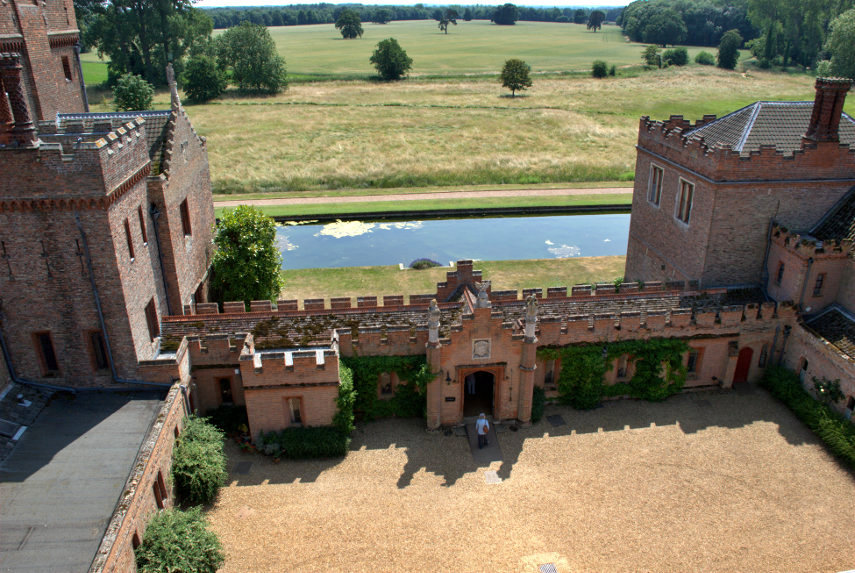 The view from the Gatehouse Roof, Oxburgh, Norfolk, England, Great Britain