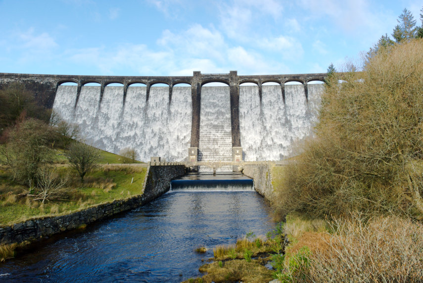 Claerwen Dam, Elan Valley, Rhayader, Radnorshire