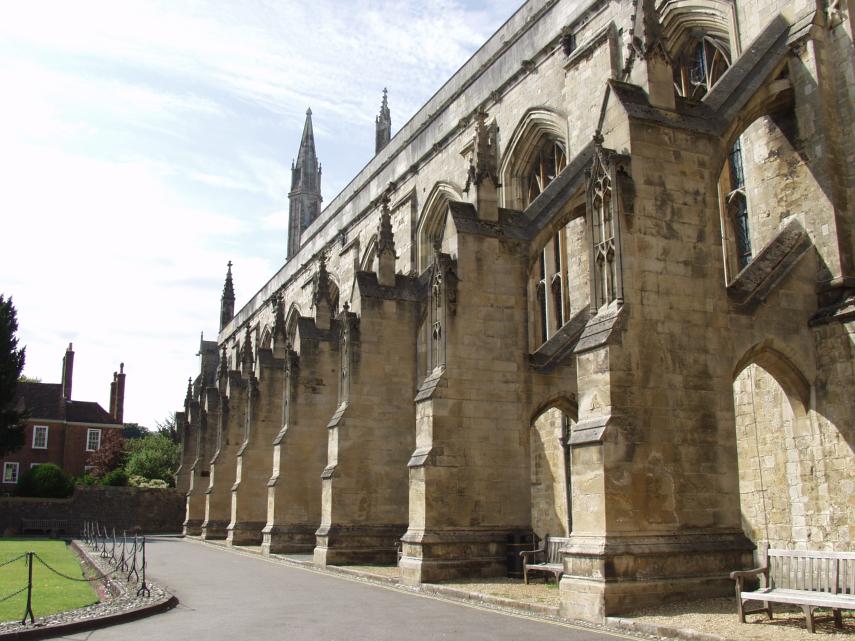 The Flying Buttresses, Winchester Cathedral, Winchester, Hampshire, England, Great Britain