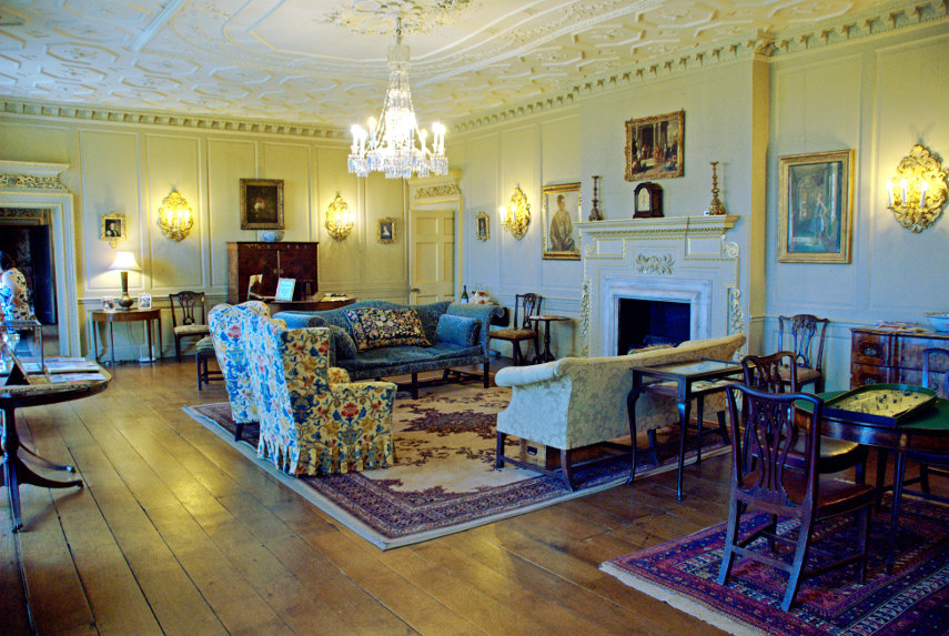 The Saloon or Drawing Room, Croft Castle, Yarpole, Herefordshire, England, Great Britain